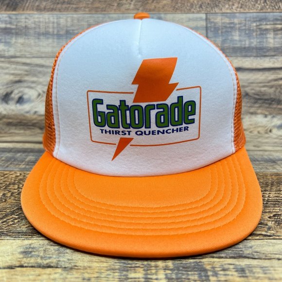 Unbranded Other - Vintage Gatorade Mens Trucker Hat Orange Snapback 1986 Logo 80s Advertisement
